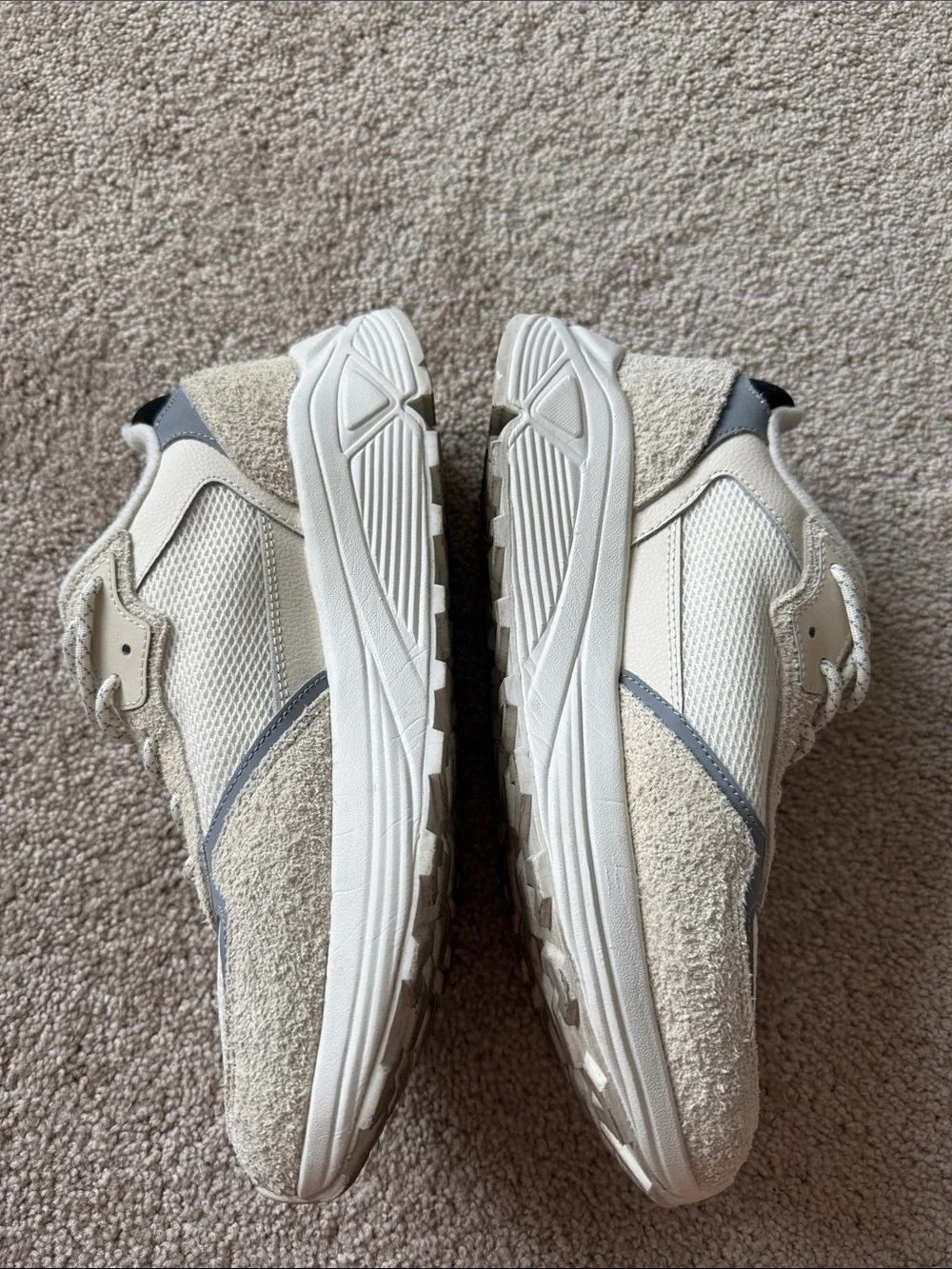 Darc Sport Run 1 Cream Grey Suede Unisex Gym Athletic Shoes